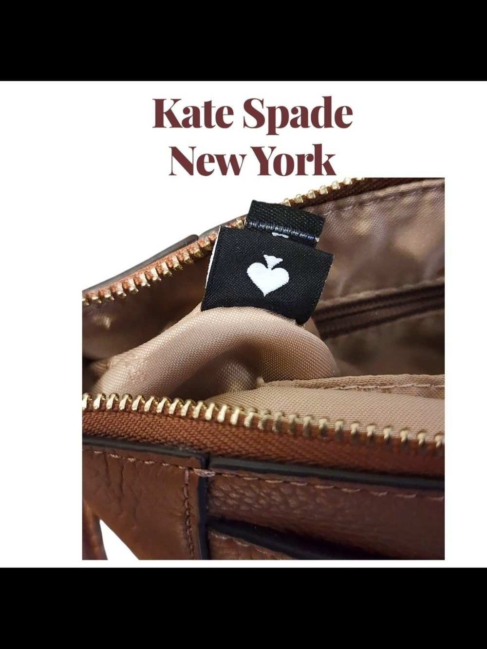 KATE SPADE New York Monica Pebbled Learher Crossbody Bag- Warm Gingerbread - Picture 7 of 15